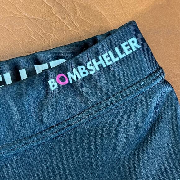 Bombsheller Multicolor Leggings 28" Inseam Purple Green Yoga Running Size Medium - Picture 7 of 13